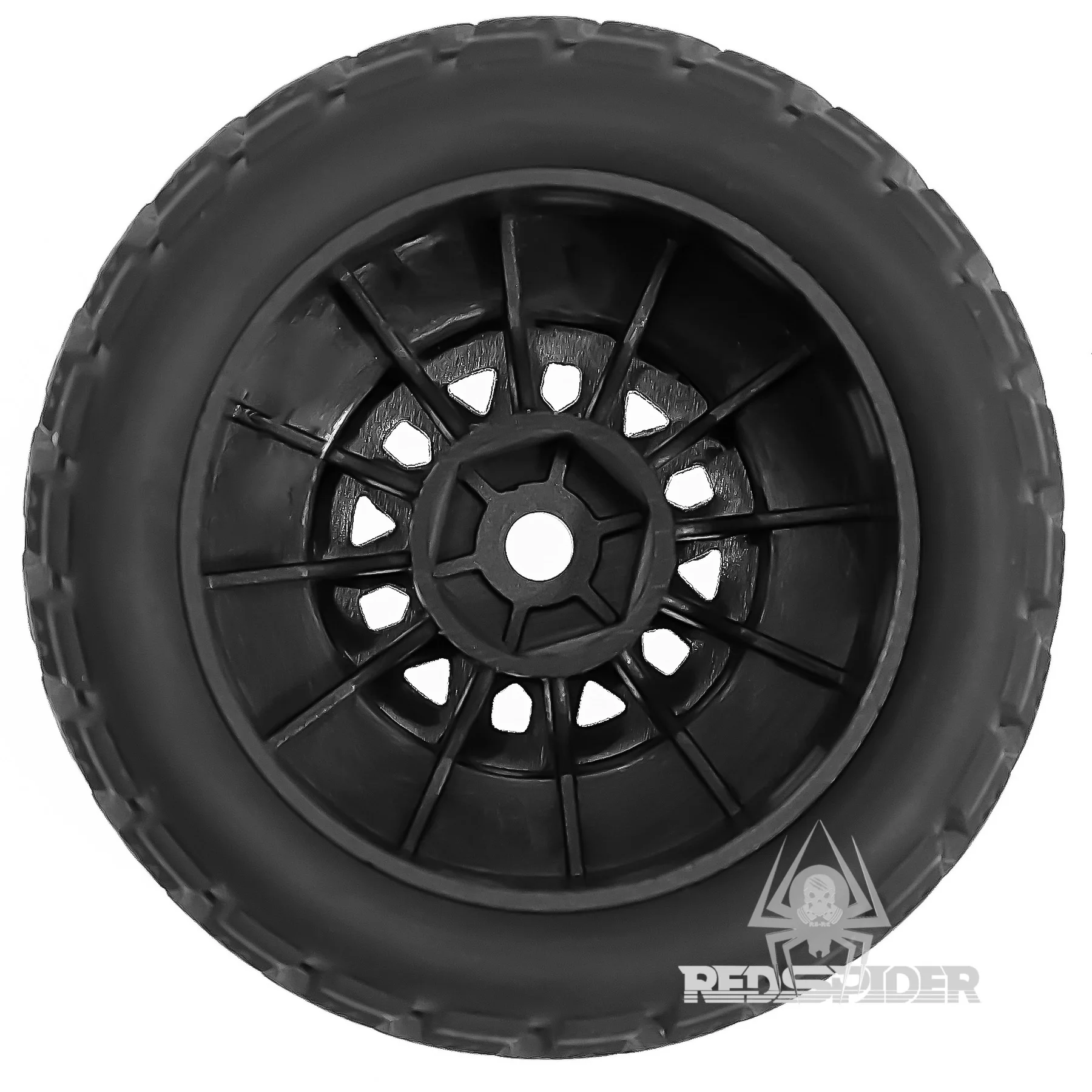 4개 RC 숏 코스 트럭 타이어 및 휠 육각 12mm 진공 타이어 OD 2.56" (1/14 1/16 1/18 RC 오프로드/온로드 ARRMA Mojave GROM 용)