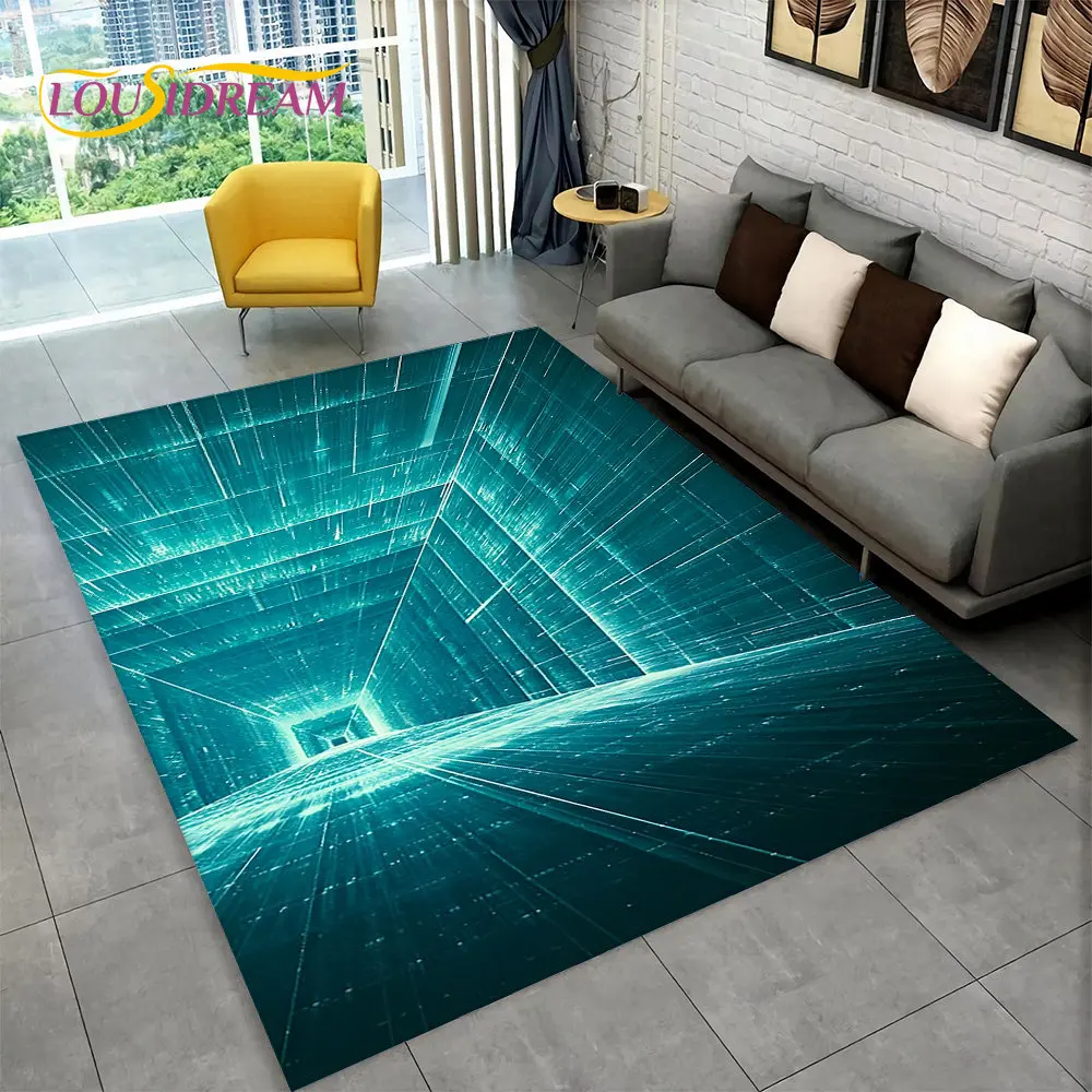 3D Vortex Illusion Area Rug,Abstract Geometric Optical Carpet Rug for Living Room Bedroom Sofa Doormat Decor Non-slip Floor Mat