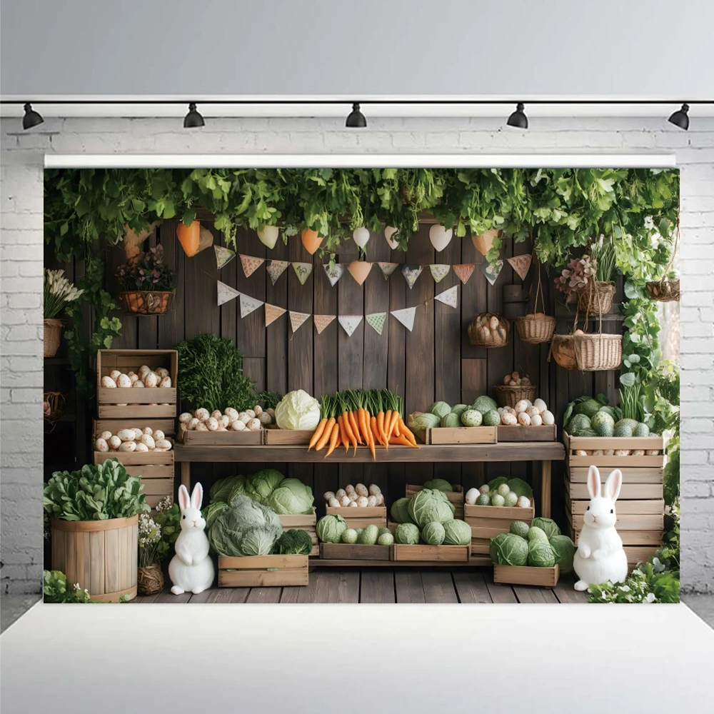 Весенний пасхальный фон для фотосъемки, деревянная доска, настенные цветы, Бао Cai, морковь, кролики, яйца, детский фон для дня рождения