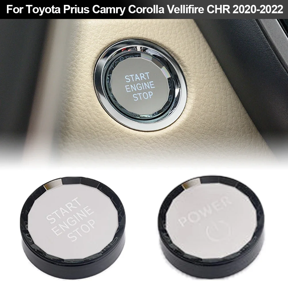 For Toyota Prius Camry Corolla Vellifire CHR 2020-2022 Car Inner Start Stop Engine Power Button Switch Sequins Cover Protect