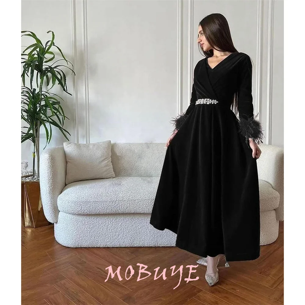 MOBUYE-Robe de Bal à Manches sulfpour Femme, Tenue de Soirée Élégante, à la Mode, Populaire, 2024