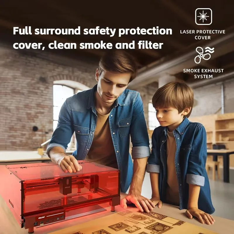 ماكينة نقش DAJA A6 PRO مستودع محلي أمريكي غطاء كامل رخيص حفارة ذاتية الصنع للخشب والمعادن والزجاج الأكريليك