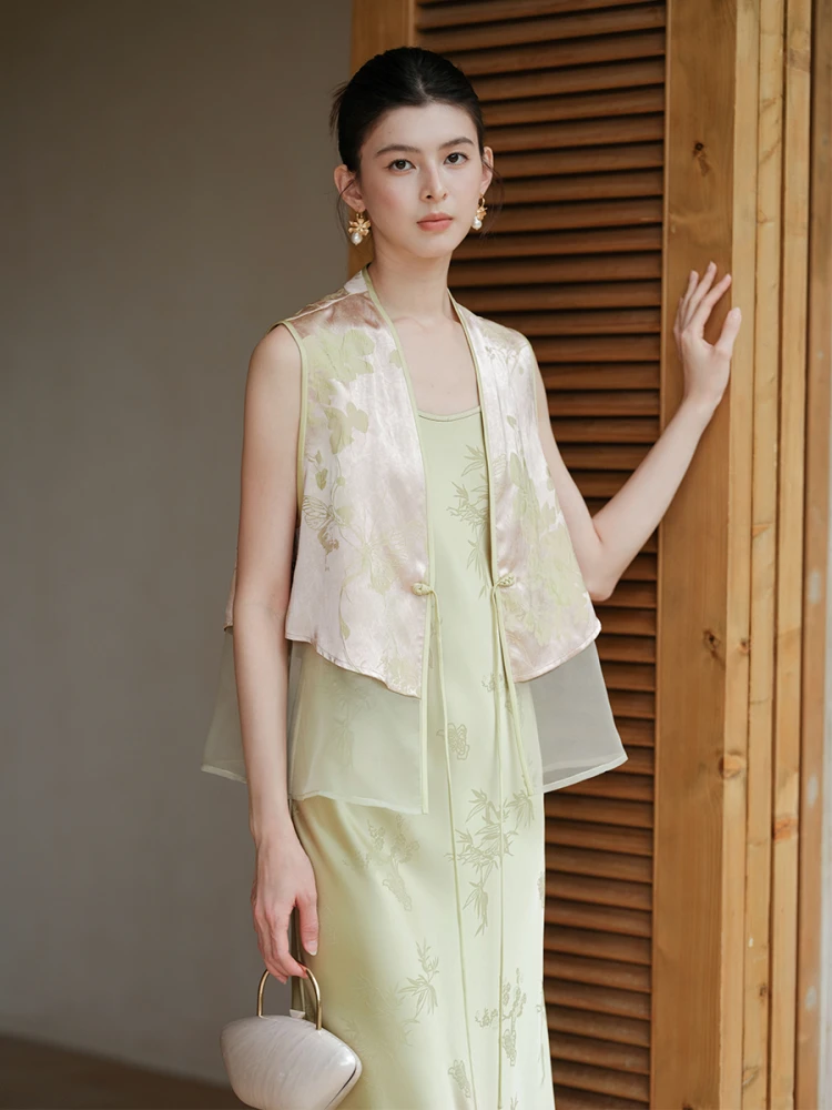 

Свободный тонкий кардиган с цветочным принтом, женская верхняя одежда, лето 2025, повседневный китайский жилет, бренд Jiahuan, стандартная длина