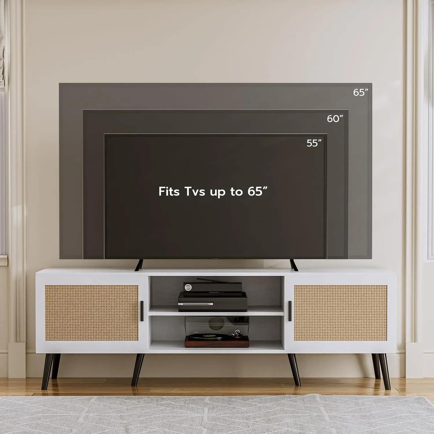 Furniture Living Room TV Cabinet Floor Cabinet Rattan Locker Factory Coffee Table
