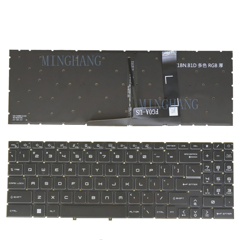 M   New For MSI Crosshair 17 C12VE C12VF C12VG RGB Backlit Laptop US keyboard