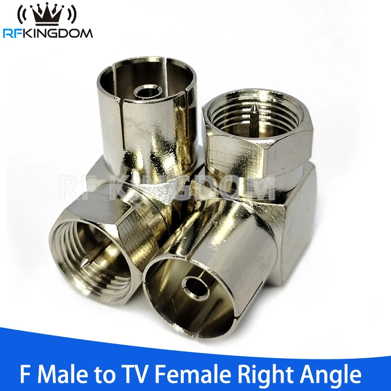 90 Degree F Type Male Plug to TV Aerial Female Right Angle RF Adapters Coax Connector Socket