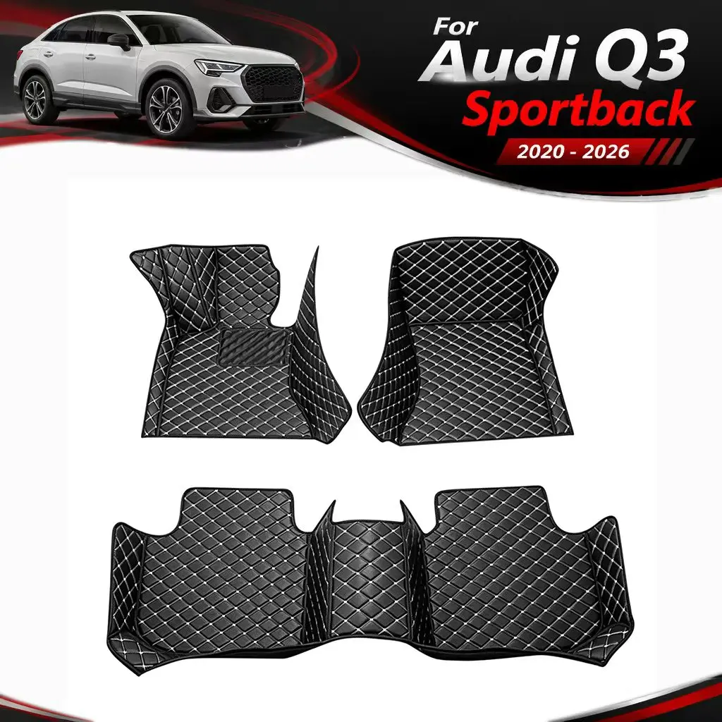 LHD Car Floor Mat For Audi Q3 Sportback 2020 2021 2022 2023 2024 2025 2026 Leather Carpet Car Accessories Car Interior Decor