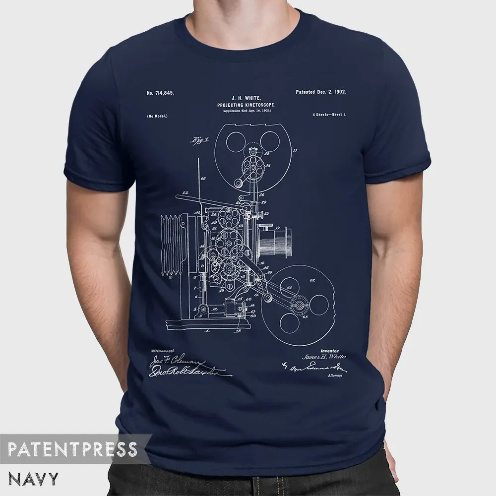 Movie T Shirt Film Reel Patent For Lover Fan Cinema P392