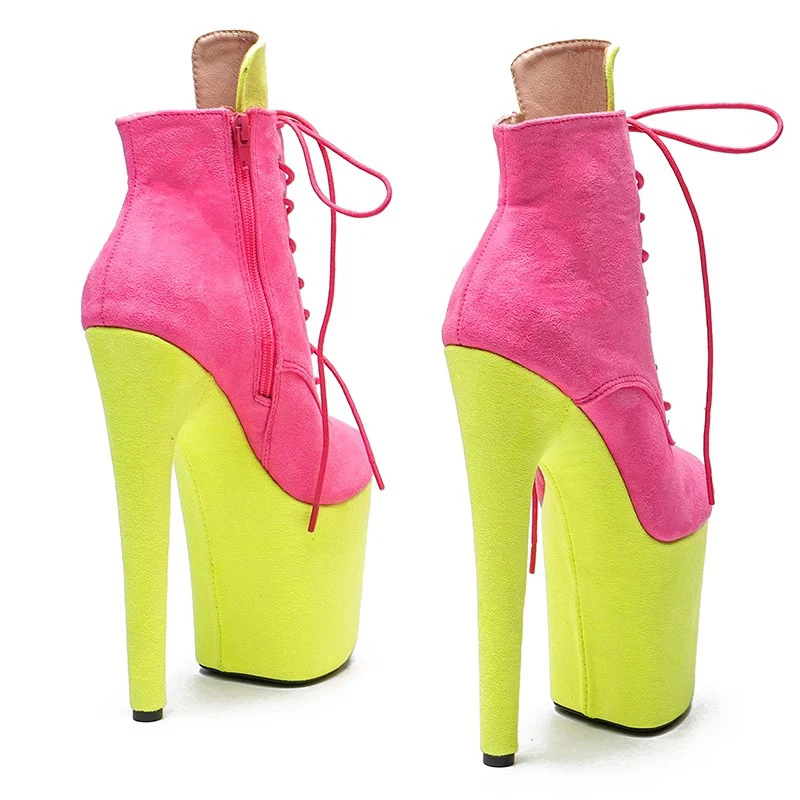 Fashion Sexy Model Shows Suede Upper 20CM/8Inch Women's Platform Party High Heels Shoes Pole Dance Boots 166