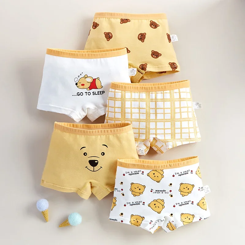 

5Pcs/Lot Girls Baby Shorts Panties Kids Cartoon Pattern Cotton Boxer Briefs Child Soft Safety Pants Children's Underwear 2-13Y