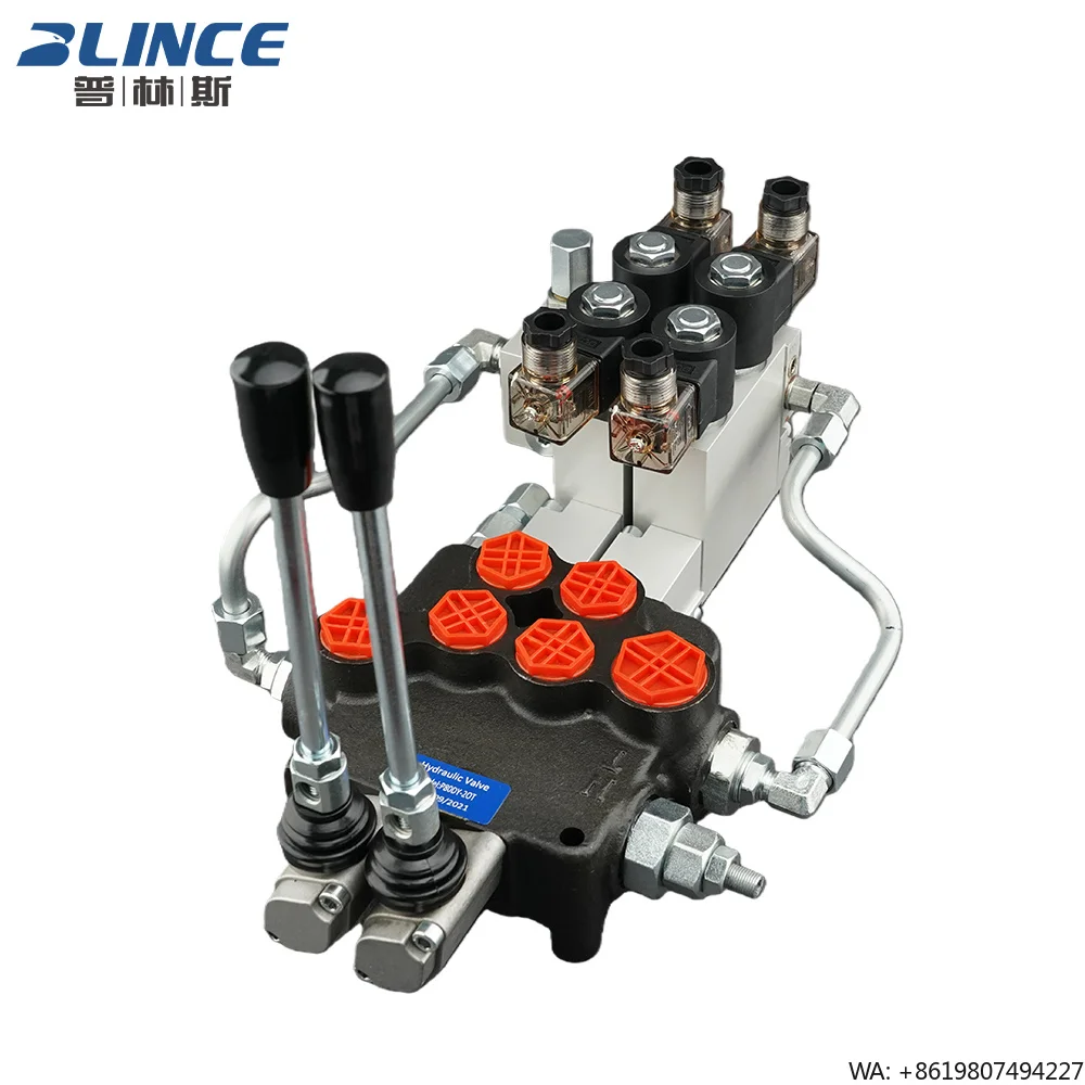 P80 2P80 High Flow 80L/min 80LPM Yanmar Harvester Hydraulic Solenoid Valve al Control Hydraulic Distributor 12v 24v