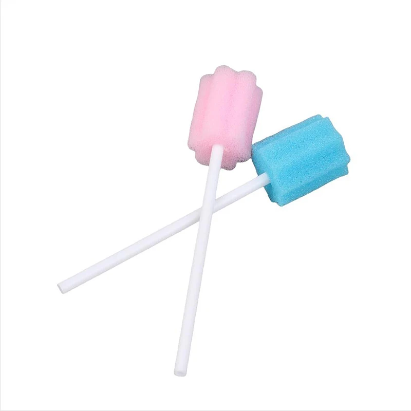 100Pcs Tooth Cleaning Mouth Swabs With Stick Sponge Head Cleaning Cleaner Swab Disposable Oral Care Sponge Swab