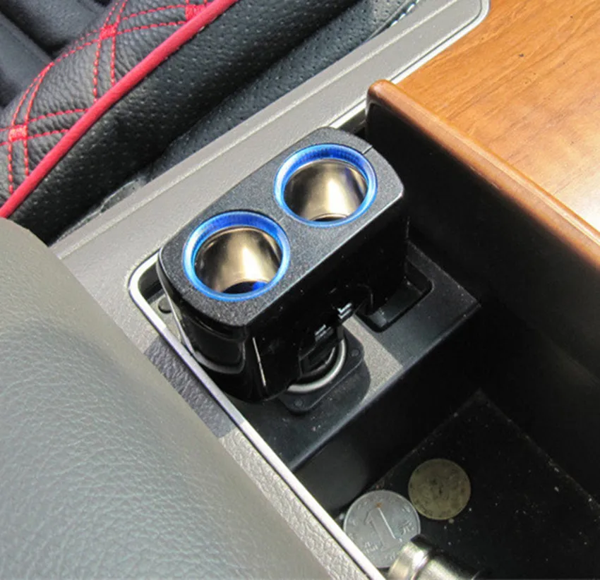 90 degree cigarette lighter adapter 90 degree rotation car cigarette lighter one with two one point two car  charger car charger Multi-angle Blu-ray