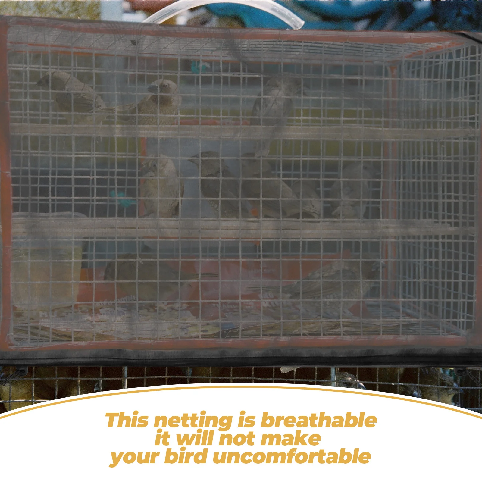 

Elastic Birdcage Cover Tulle Mesh Net Splash-Proof Bird Cage Skirt for Parrot Cage Accessories Airy Birdcage Cover