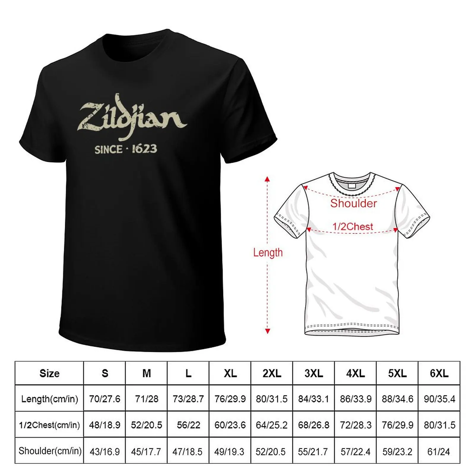 Zildjian Since-1623 T-Shirt Short sleeve tee heavyweights vintage graphic tee customizeds black t-shirts for men