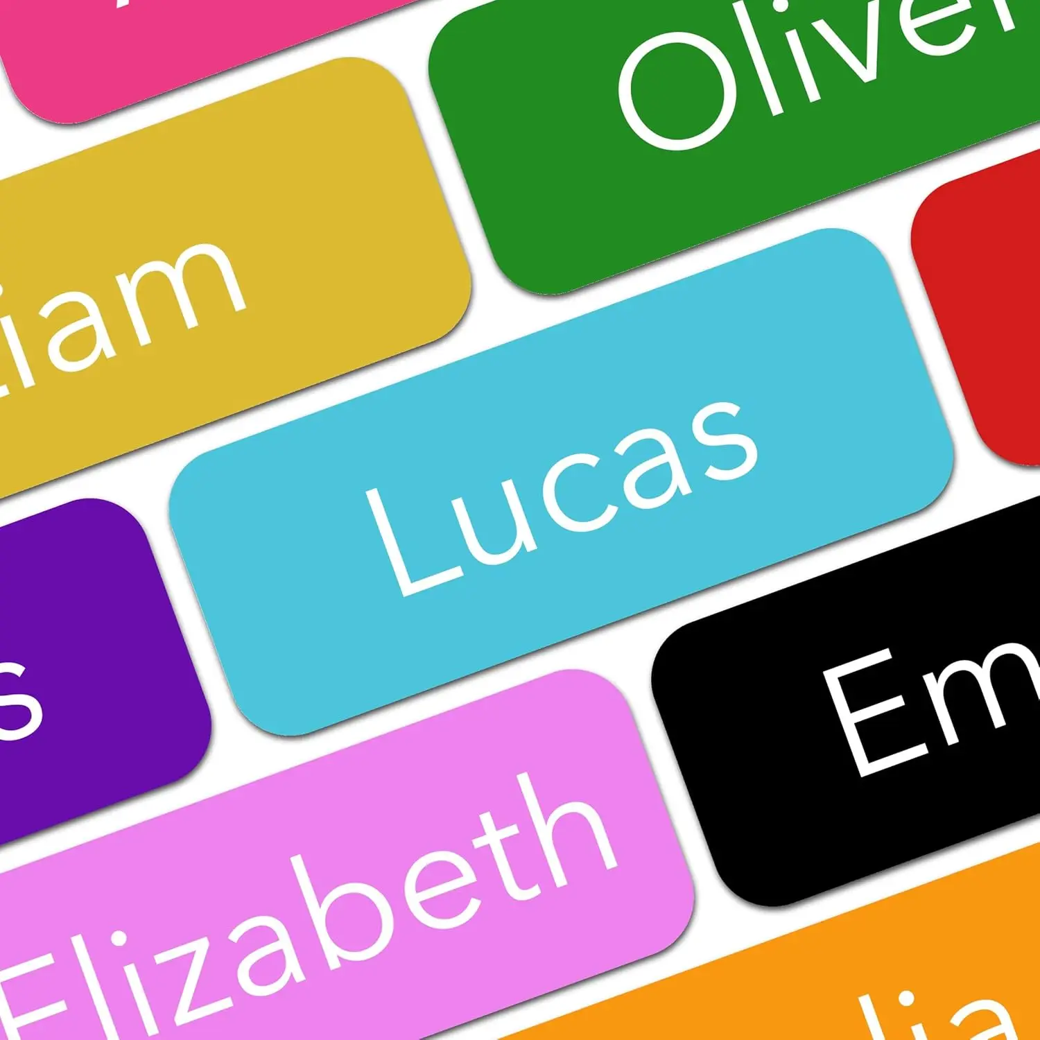 

Custom Name Labels (20 Pack) - Large 2.5" x 1" Waterproof Stickers for Kids, Toddlers, and Parents