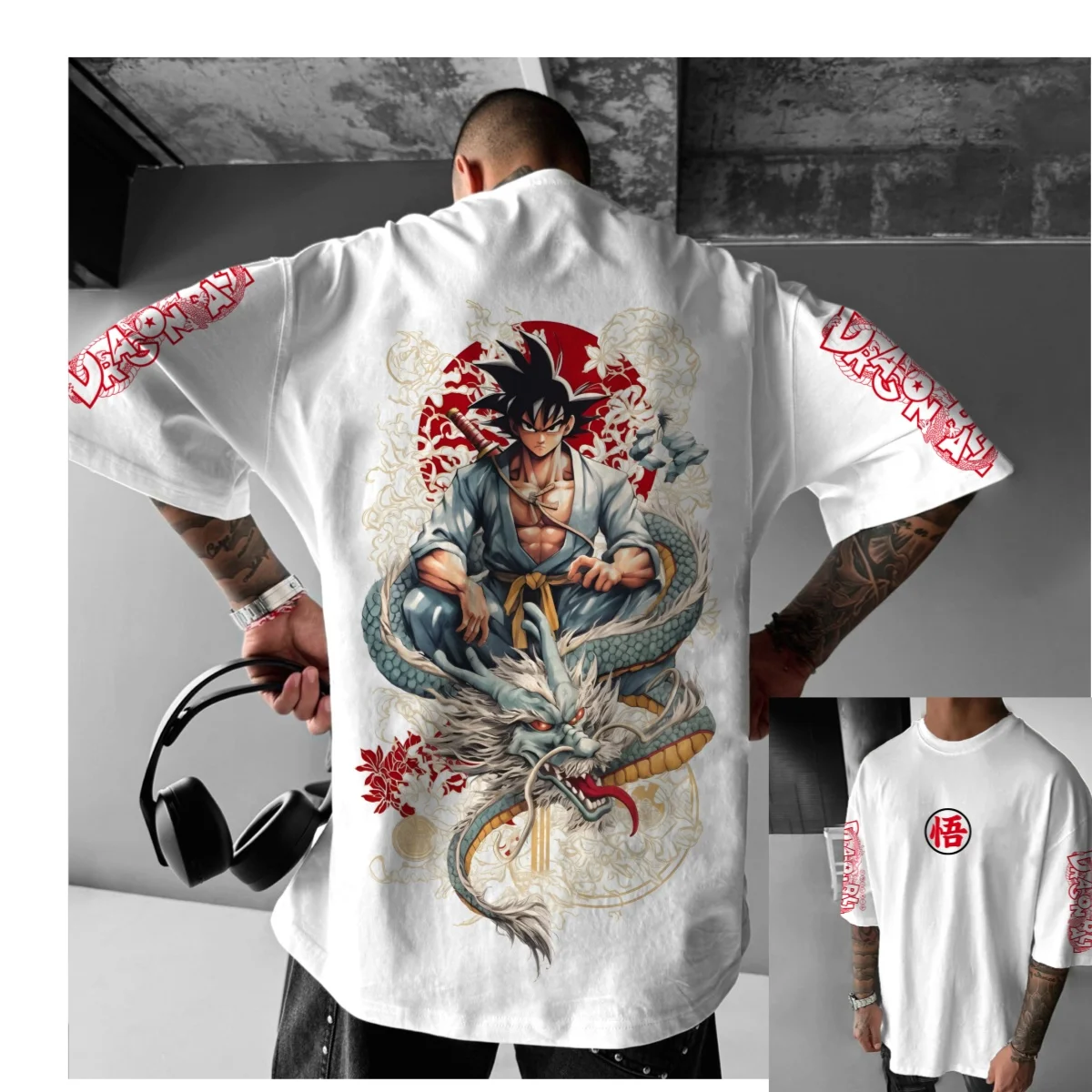 

Модная уличная футболка Y2K в стиле аниме Dragon Ball Wukong Divine Dragon для фитнеса и повседневной носки, мужская и женская, люксовая, детская, брендовая, топовая модель