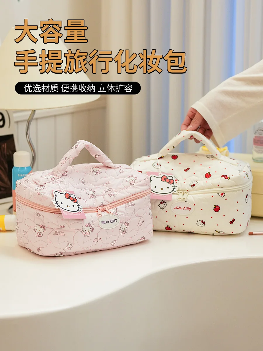 Hello Kitty Original Cosmetic Bag Large Capacity Portable Cloud Fashion Handheld Travel Toiletry Storage Pouch For Young Women view 3