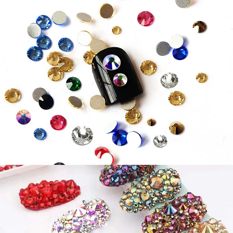 

SS3-SS34 5A Кристалл без горячей фиксации Стразы пикси Все размеры Блестящие стеклянные стразы для одежды Ремесло Артефакт Украшение ногтей