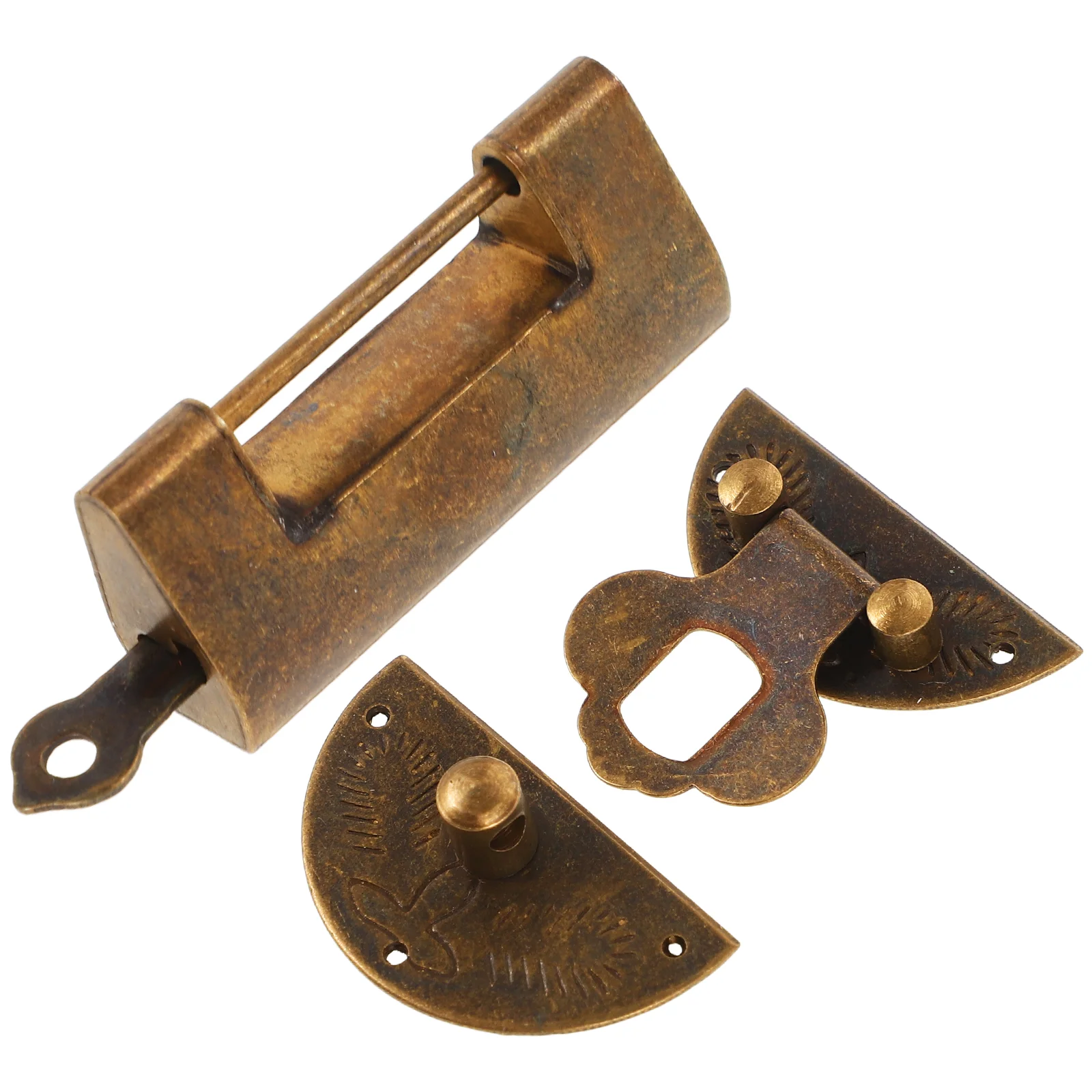 Decorative Latch Lock Cabinet Hasp For Jewelry Box Retro Furniture Metal Hasp Jewelry Brass