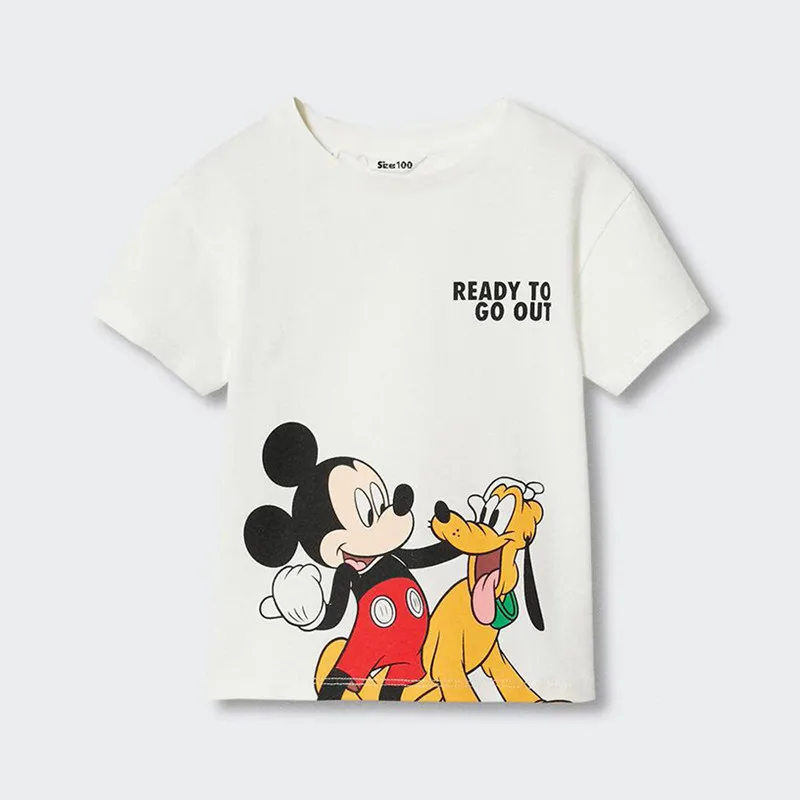 New Baby Cartoon T-shirt Cute Minnie Mickey Print Cotton Tee Kids Boys Girls Casual Short Sleeve Tops