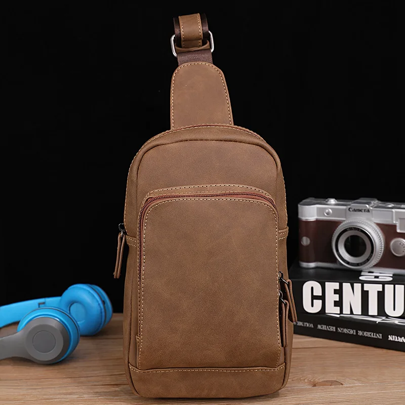 

Stylish Leather Chest Bag for Outdoor Sports and Cycling