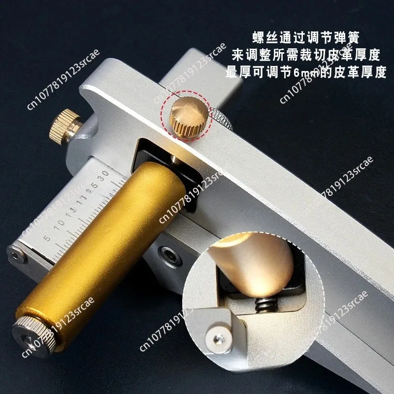 Adjustable thickness belt splitting knife - handmade diy leather goods & cord cutter - leather stripping tool
