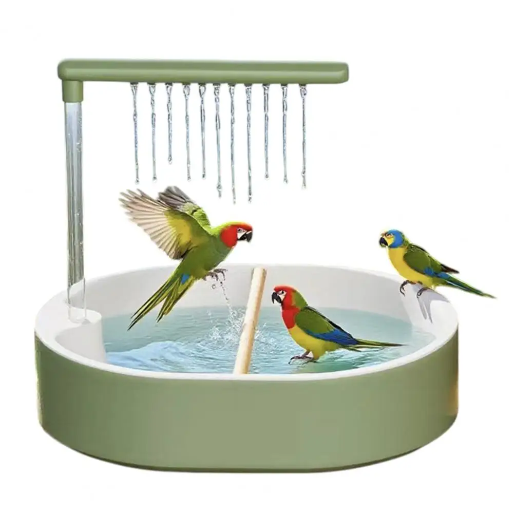 Circulating Shower System Bird Bath Automatic Bird Bath with Circulating Shower System Adjustable Flow Splash Guard for Indoor