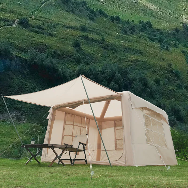 Waterproof Four-season Inflatable Tent 420d Oxford 2-4 Person Air Tent Pump Easy Setup Anti-mould Anti-bacterial Camping