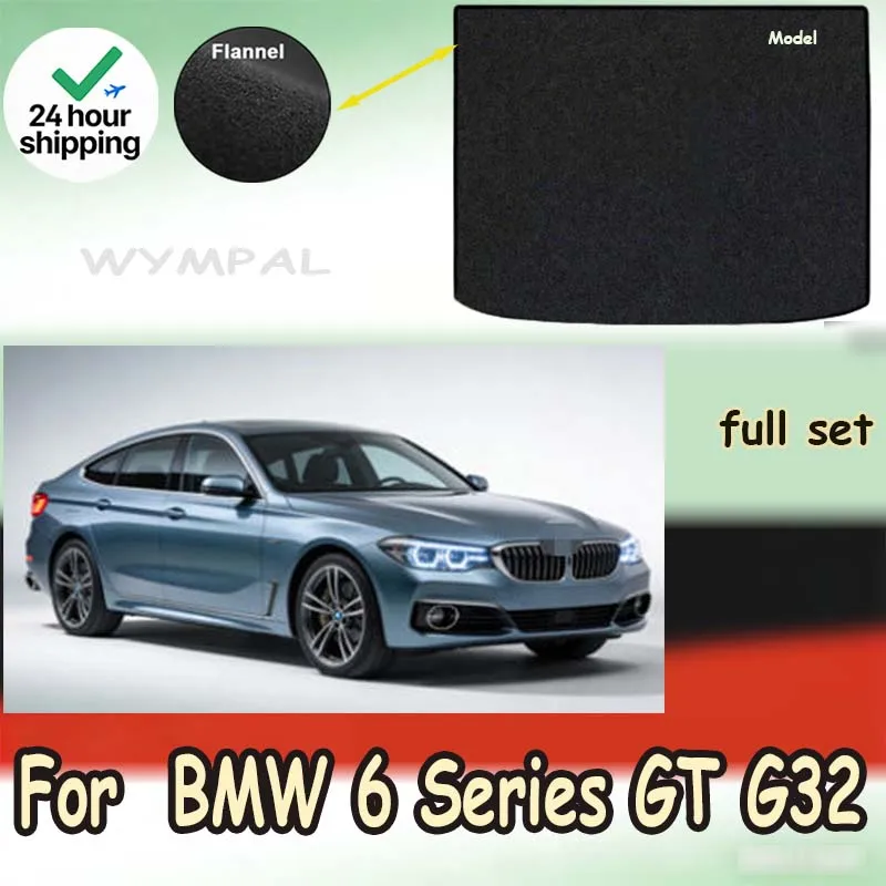 ECOAUTO Rear Trunk Mat For BMW 6 Series GT G32 2018-2024 Boot Cargo   Floor Carpet Pads