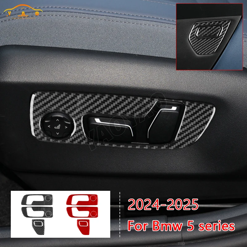 

Carbon Fiber For BMW 5 Series i5 G60 G68 2024 2025 Seat Adjustment Control Panel Trim Cover Car Accessories Sticker