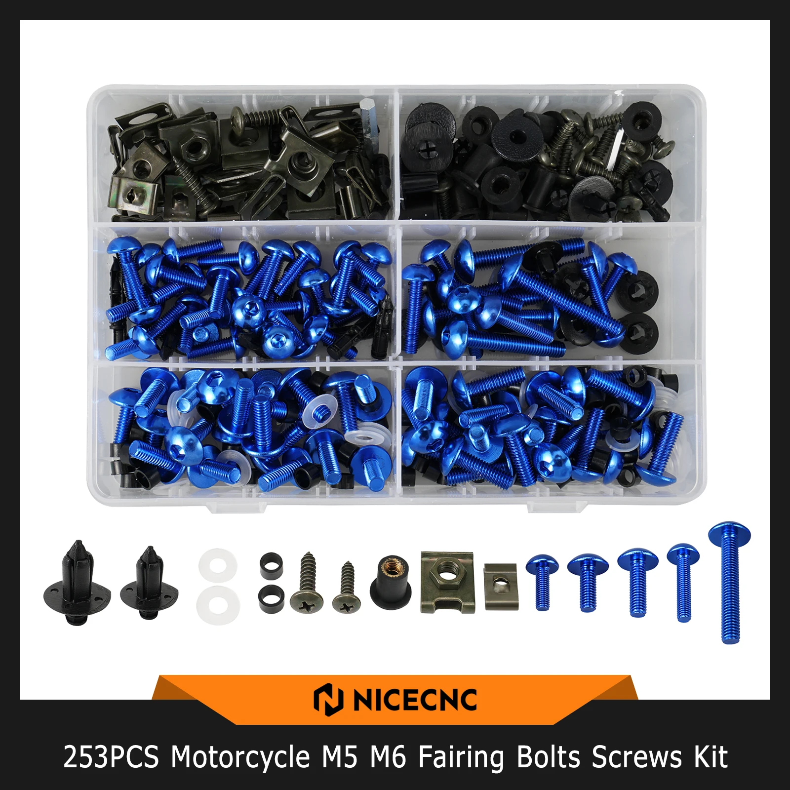 253PCS M5 M6 Fairing Bolts Screws Kit For Triumph Tiger 900 1200 Bonneville T120 Street Triple 1200 RS Speed Twin Scrambler 1200