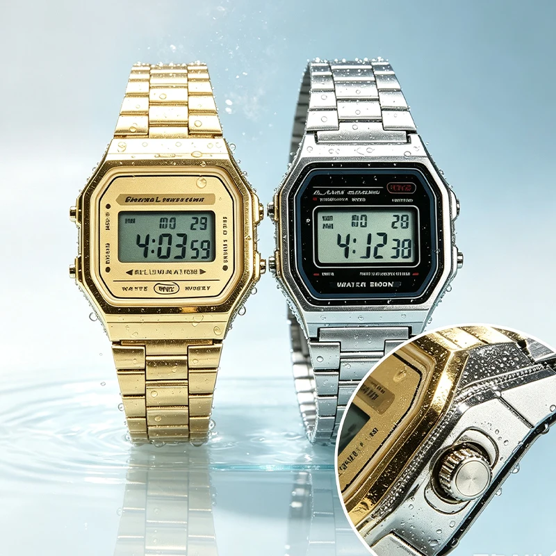 F91W Band Watch Waterproof Retro Digital Stainless Steel Sports Military Watches Men Women Digital Electronic Wrist Watch Clock