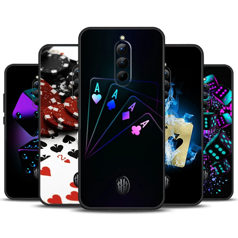 Dices Poker Casino Case For ZTE Nubia Red Magic 8S Pro 9 Pro Plus RedMagic 8 Pro 7 7S 6 6S Pro 5S 5G 6R Cover