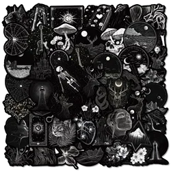 10/50Pcs Cool Gothic Dark Black White Graffiti Sticker Aesthetic Decorative Decals Luggage Laptop Phone Diary Scrapbook Stickers
