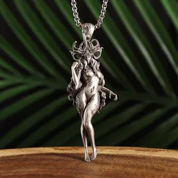 Delicate Nine Tailed Fox Demon Pendant Sexy Goddess Necklace for Couple Sweater Chain Jewellery for Girls Holiday Gift