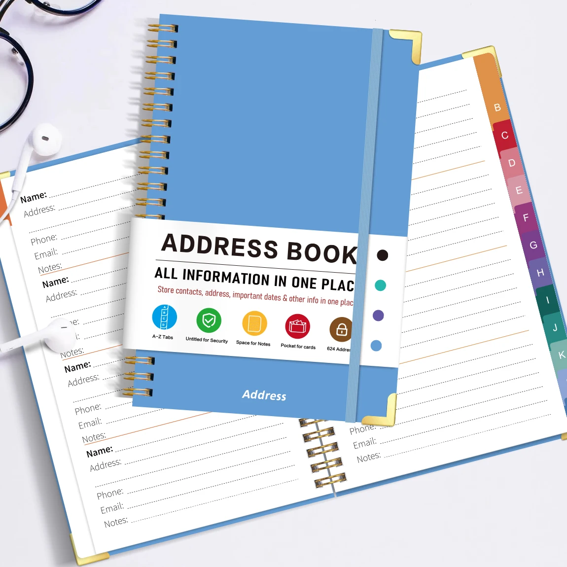 caderno-de-enderecos-a5-azul-1-unidade-capa-dura-espiral-organizador-de-contatos-com-abas-de-a-z-fecho-elastico-bolso-e-paginas-para-anotacoes
