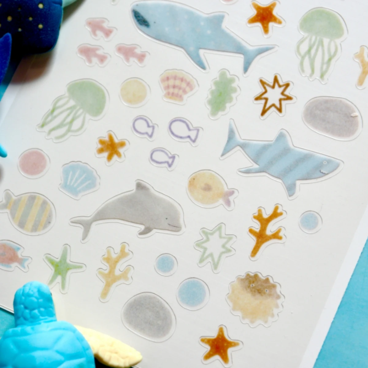 Korean Import Suatelier Sea Fish Shark Sticker Scrapbook Decor PVC Stationery DIY Stickers Journaling School Office Supply 1182