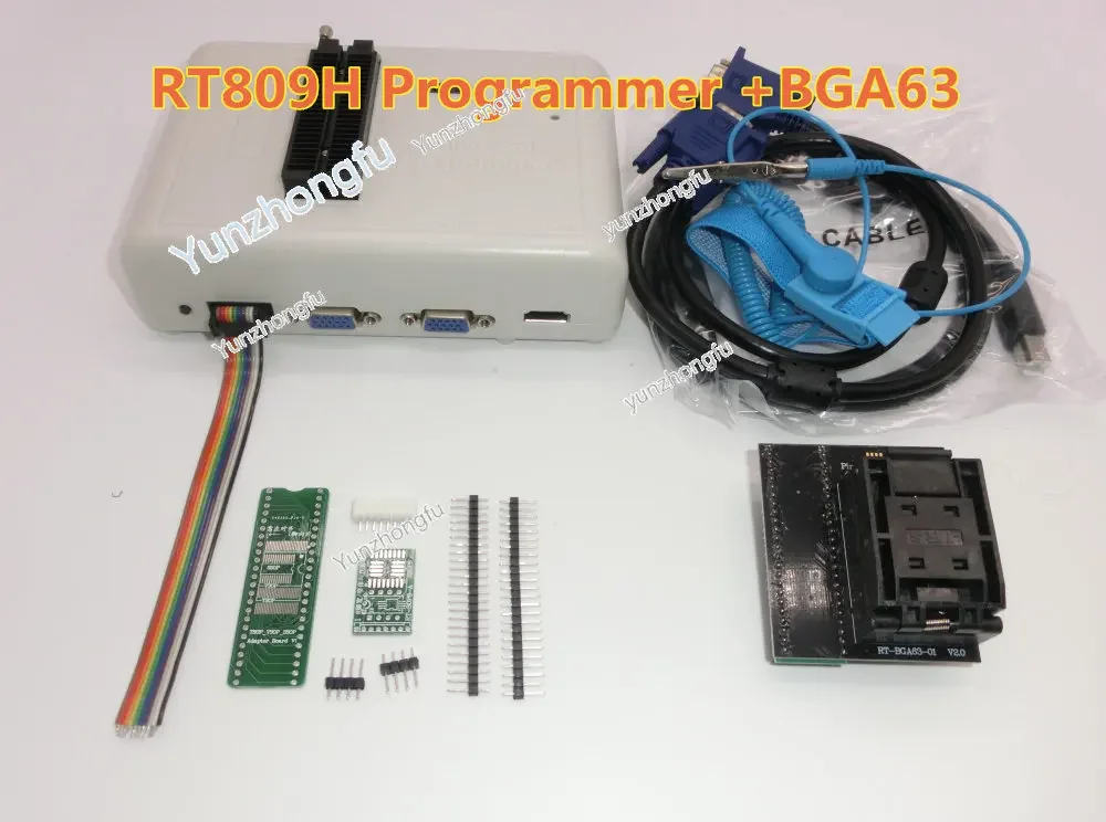 Original Extremely fast Universal Programmer RT809H EMMC-Nand FLASH +Edid Cable WITH CABELS EMMC-N +39 Items