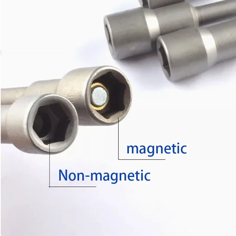 1PCS 150mm Long 5.5/6/7/8-19mm Strong Magnetic Extended Electric Drill Socket Hexagonal Pneumatic Internal Hexagonal Screwdriver