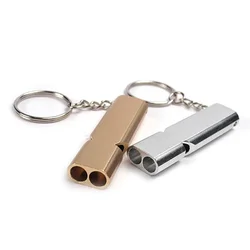 Sifflet de survie portable en aluminium, tube touristique, sécurité, extérieur, randonnée, camping, porte-clés d'urgence, multi-outil