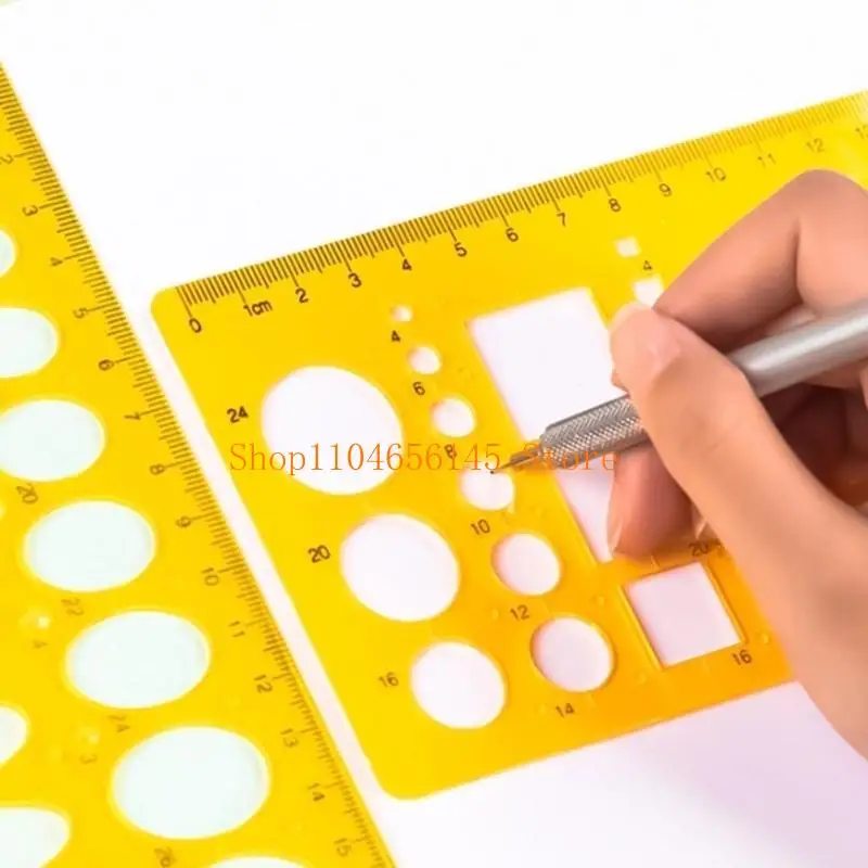 5asd قالب رسم دائرة استنسل هندسي مسطرة قوالب قياس واضحة لرسم هندسة البناء