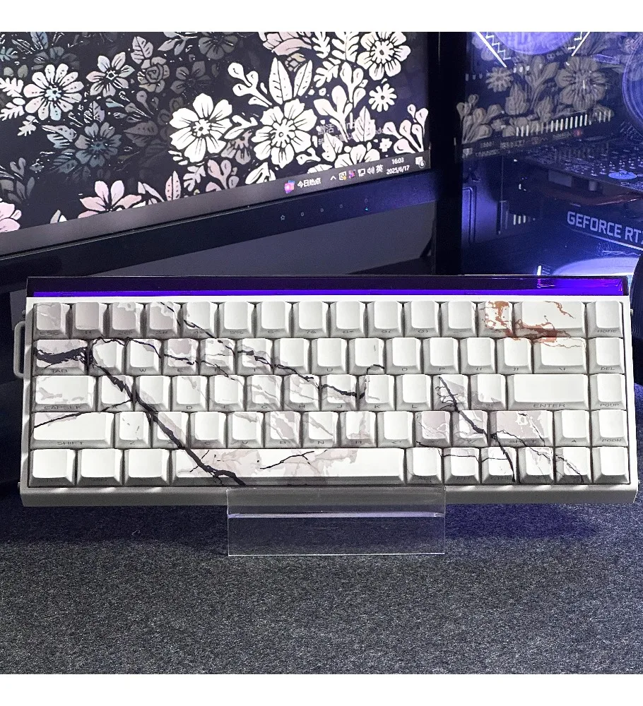 Marble Keycap Side Engraved Light Transmission Adapt Mega Lion MAD60/68 Steps from Ace68 Front X87 EZ63