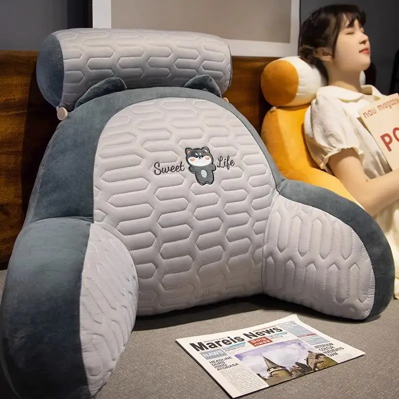 

Ice Silk Bedside Pillow Soft Back Support Reading Pillow Sofa Cushion Backrest Pillow for Bed Reading in Summer