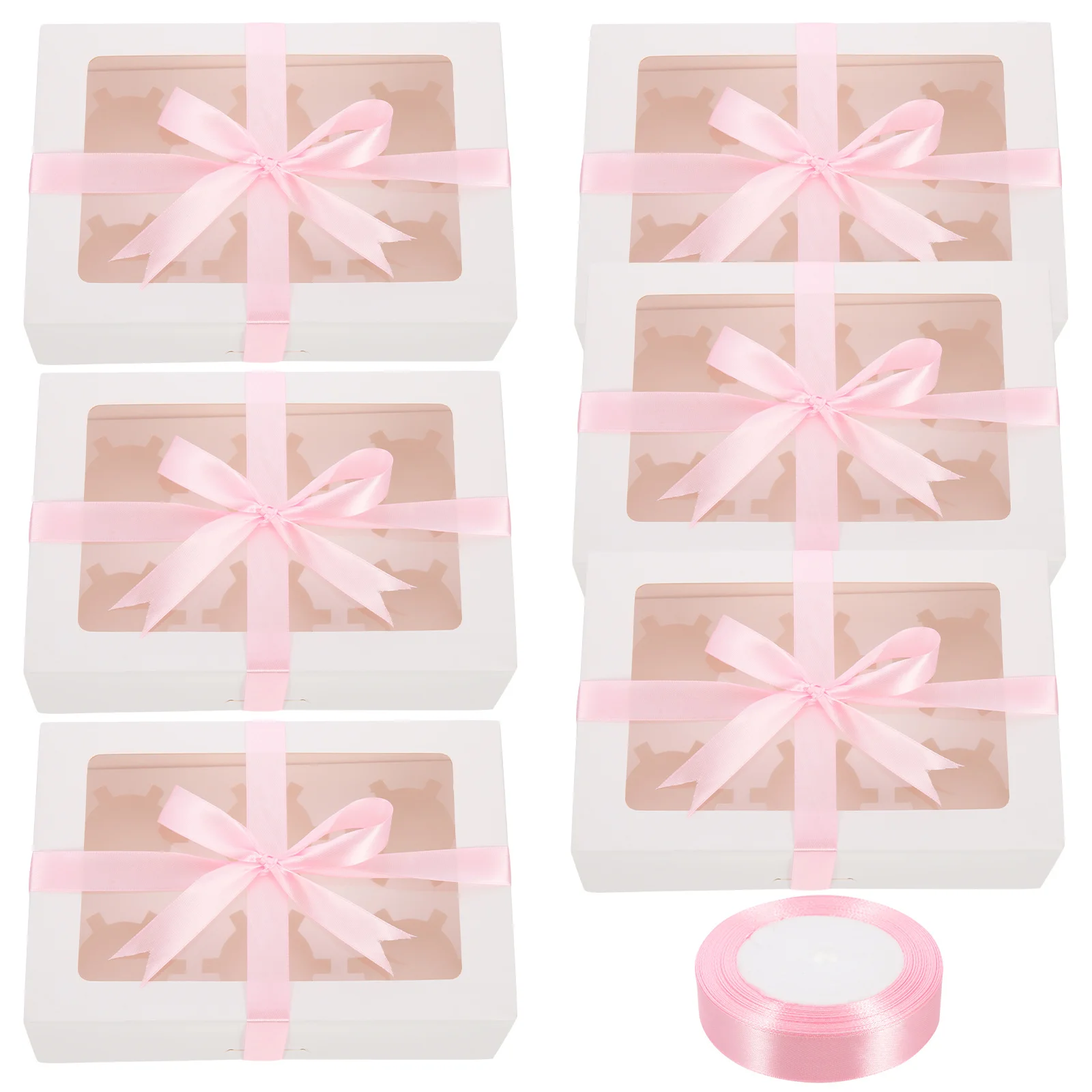 1 set scatola di carta per crostata di uova finestra trasparente porta torta scatola per imballaggio pasticceria scatole per crostata di uova con finestra
