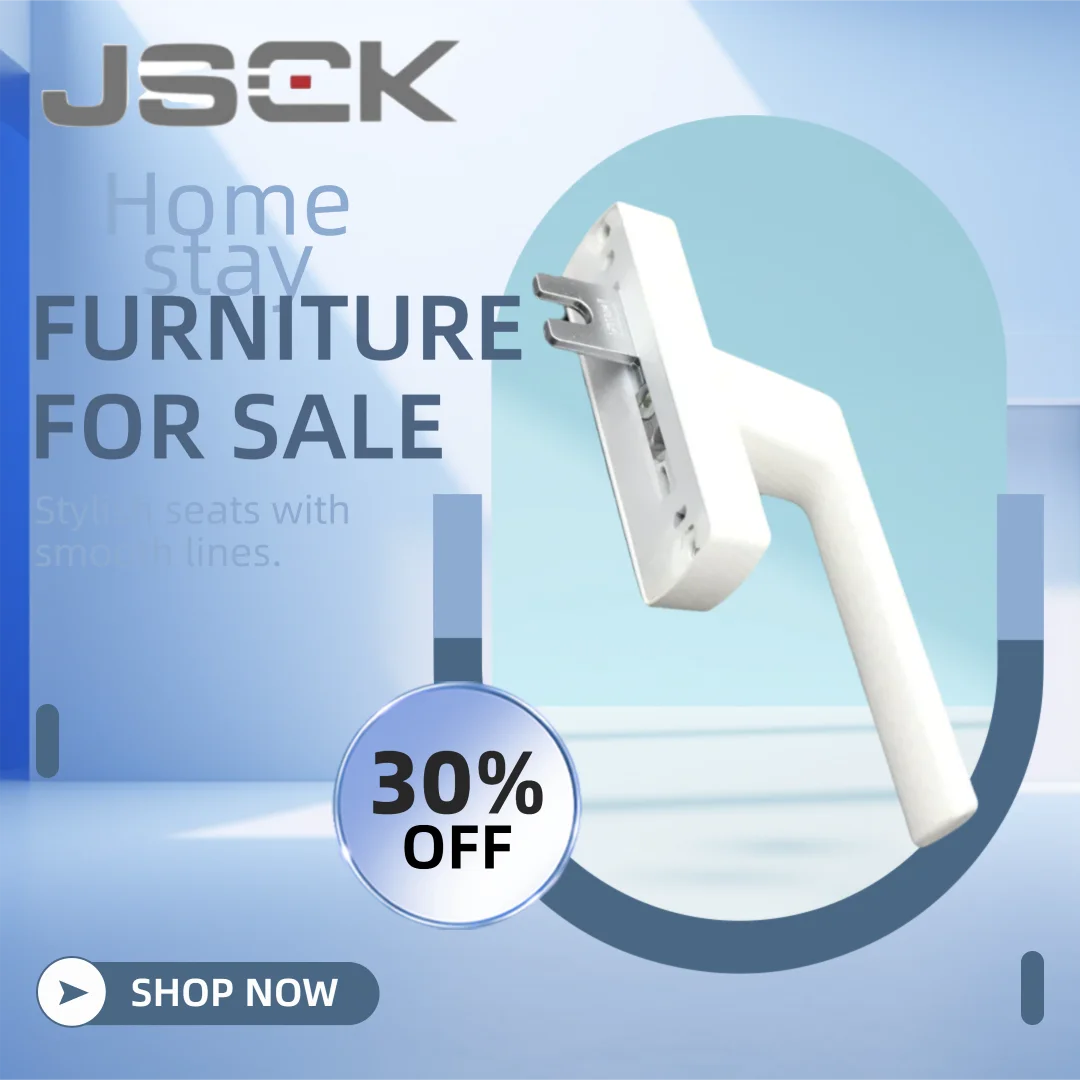 Ferramenta per finestre da balcone in alluminio con manico dritto ad alta resistenza per sole, giardino, camera da letto e cucina, design aperto interno