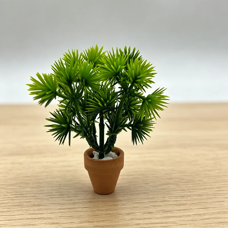 

Mini Pine Needle Potted Plant Dollhouse Miniature Simulation Accessory Scene Props DIY Ornament Decoration Desktop Home Decor