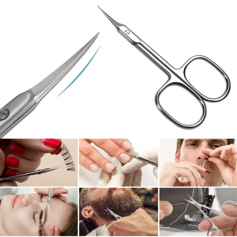 Professional Manicure Scissors Cuticle Regrowth Cut Curved Tip Nail Pedicure Grooming Stainless Steel Dead Skin Remover