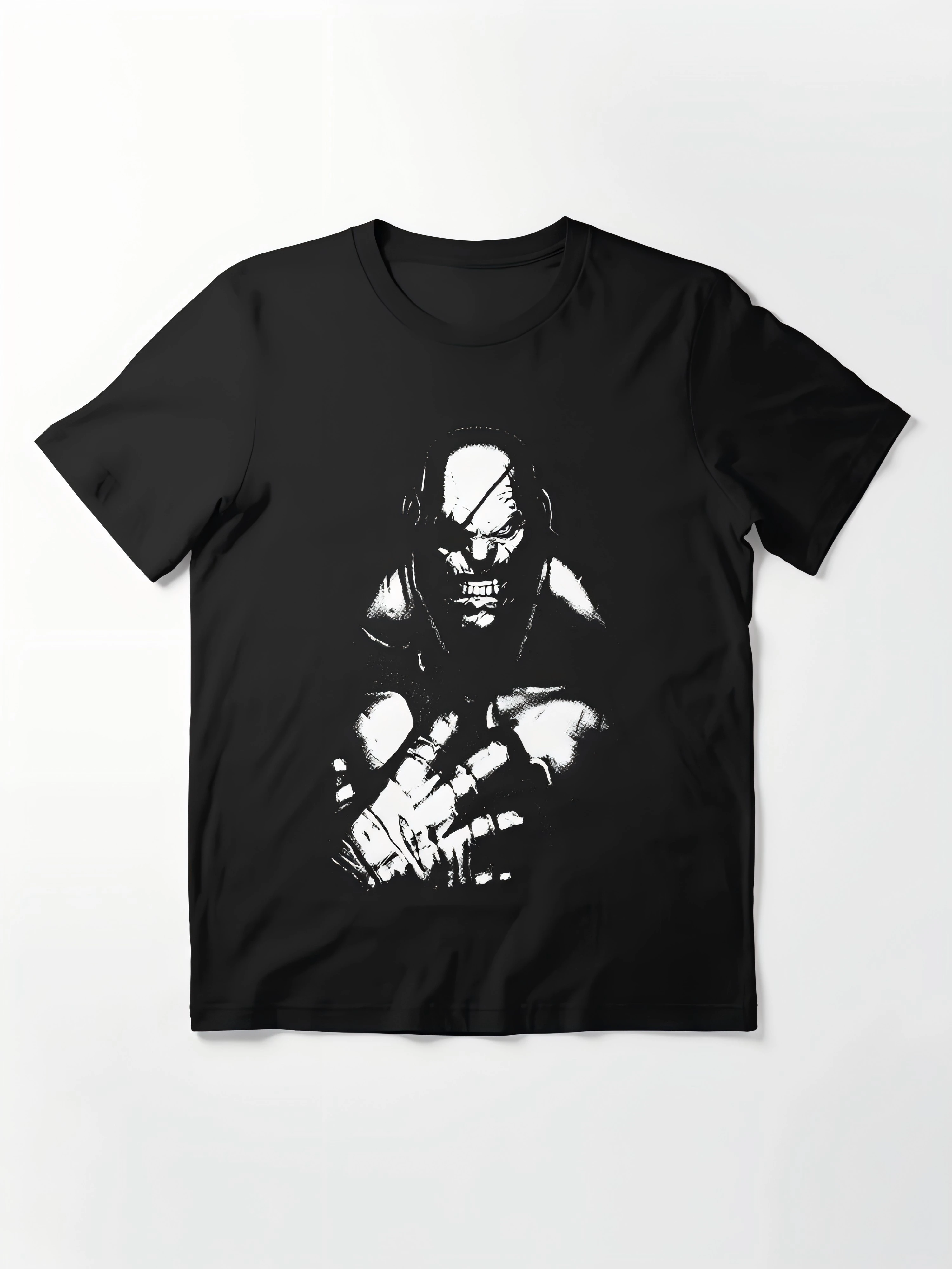 Classic Japanese Game T-shirt with Thai fighter Sagat Print, Made of Pure Cotton, Short-sleeved, Round-neck Top