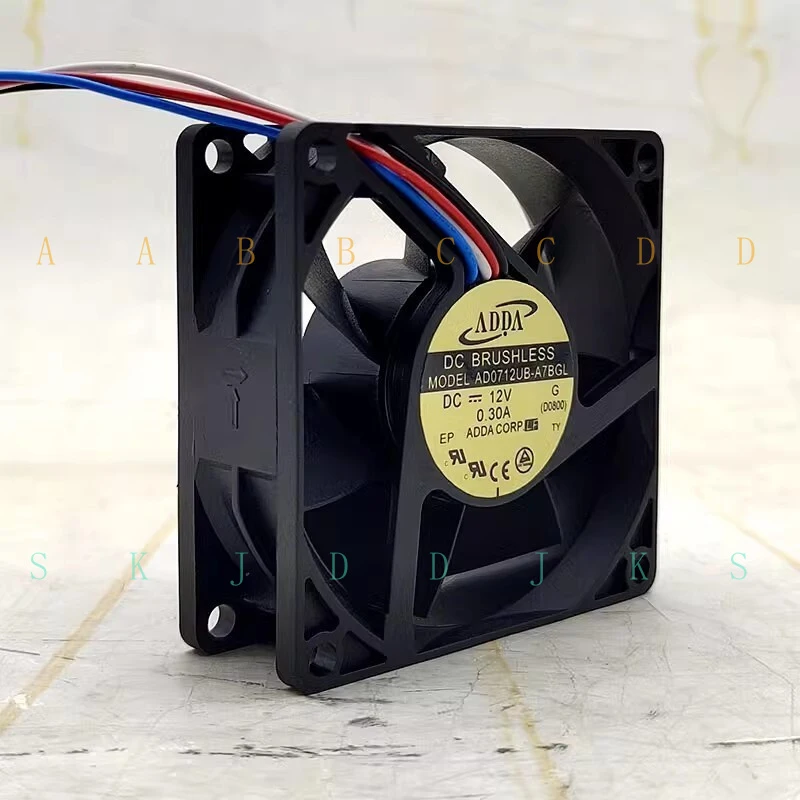 M  AD0712UB-A7BGL DC12V 0.30A 7025 7cm 4-Wire Cooling Fan